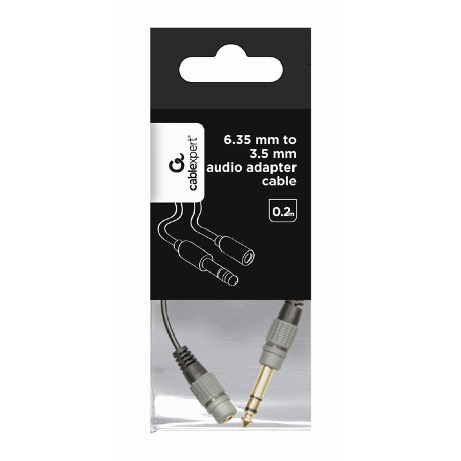 Audio adapter 6.35mm muški na 3.5mm ženski, GEMBIRD cable, 0.2 m, A-63M35F-0.2M - Image 2