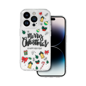 ZAŠTITNA MASKA CHRISTMAS CASE ZA IPHONE 15 PRO DESIGN 3 CLEAR