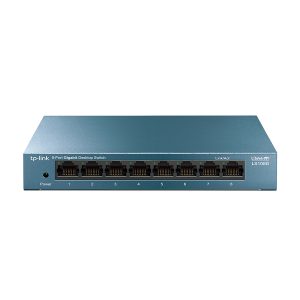TP-Link Switch LS108G LiteWave 8-portni gigabitni stoni prekidač, 8 gigabitnih RJ45 portova, čelično kućište za stolno računalo, zidni nosač, zelena E