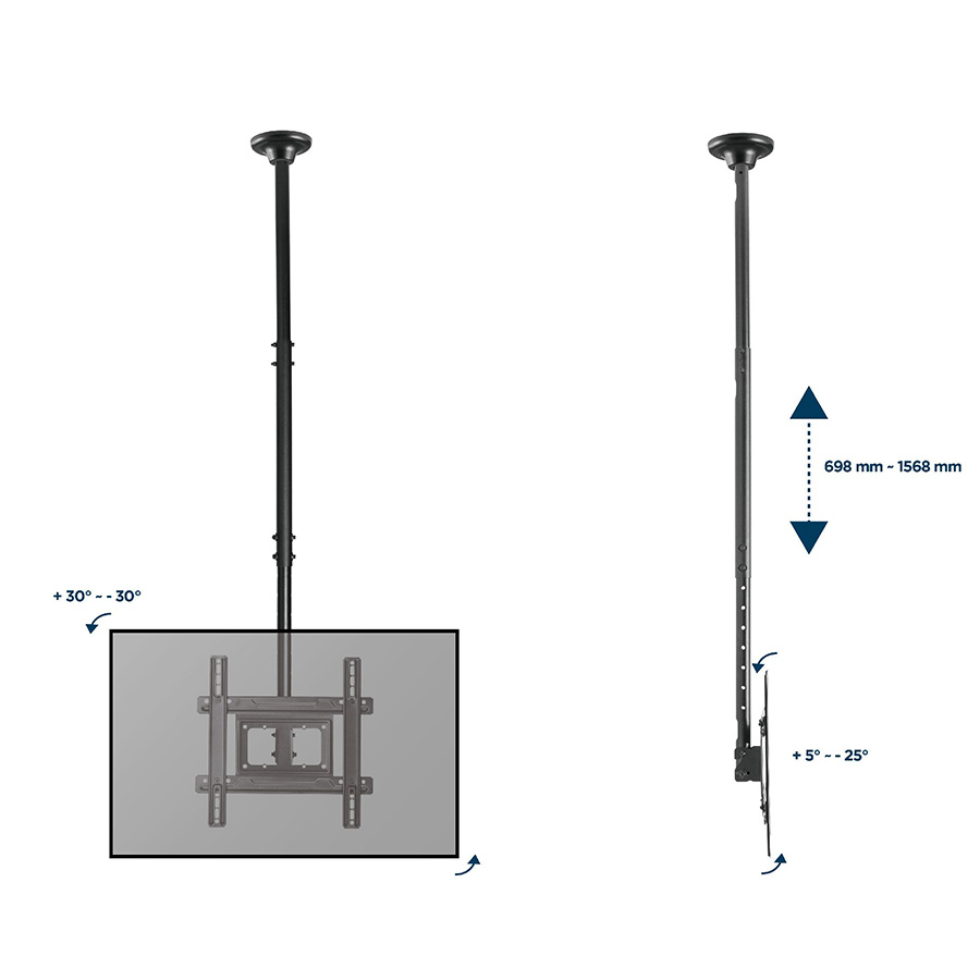 Stropni nosač za TV GEMBIRD CM-70ST-01, Full motion 32" - 70" - Image 7