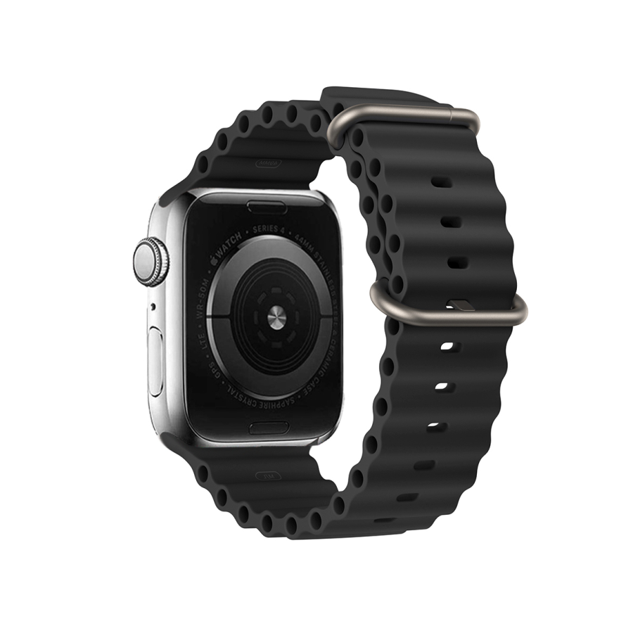 SILIKONSKA NARUKVICA ZA APPLE WATCH 42/44/45/49 DIZAJN 1 CRNA