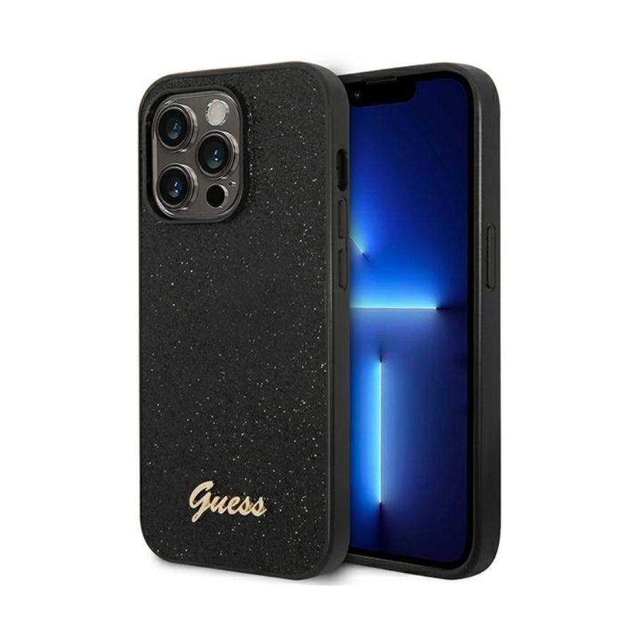 ZAŠTITNA MASKA GUESS GLITTER SCRIPT GUHCP14XHGGSHK ZA IPHONE 14 PRO MAX CRNA