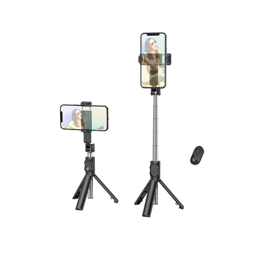 Stativ tripod selfie za mobitel do 6,7" + daljinski bluetooth BOROFONE BY7 Magic Mirror live broadcast black