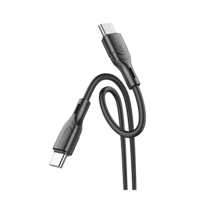 USB kabal BOROFONE BX99 Method 60W, 3A silicone charging data cable 1m, Type-C to Type-C, black