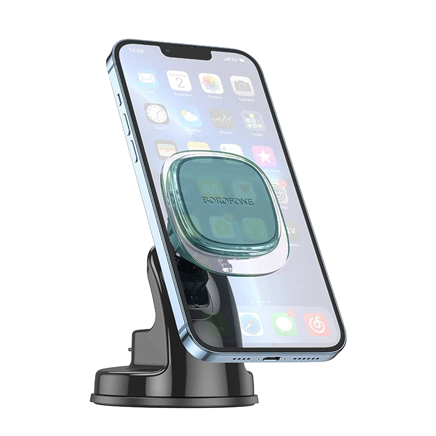 Univerzalni magnetni auto držač nosač za mobitel BOROFONE BH83 Clear magnetic car center console ice mist
