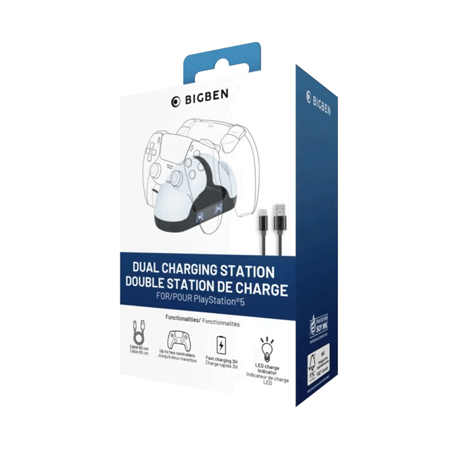 Bigben Dual Charging Station V3 (2 x Dualsense PS5 Controller) PS5DUALCHARGERV3 - Image 2