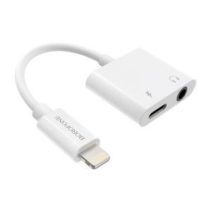 USB audio adapter iPhone/lightning to 3.5 BOROFONE BV12 Digital audio converter white