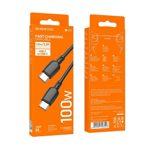 USB kabal 1m BOROFONE BX93 Super power 100W fast charging data Type-C to Type-C black