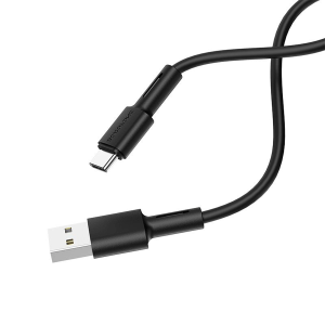USB kabal BOROFONE BX31 Soft silicone charging data cable for Type-C black 1m, 3A