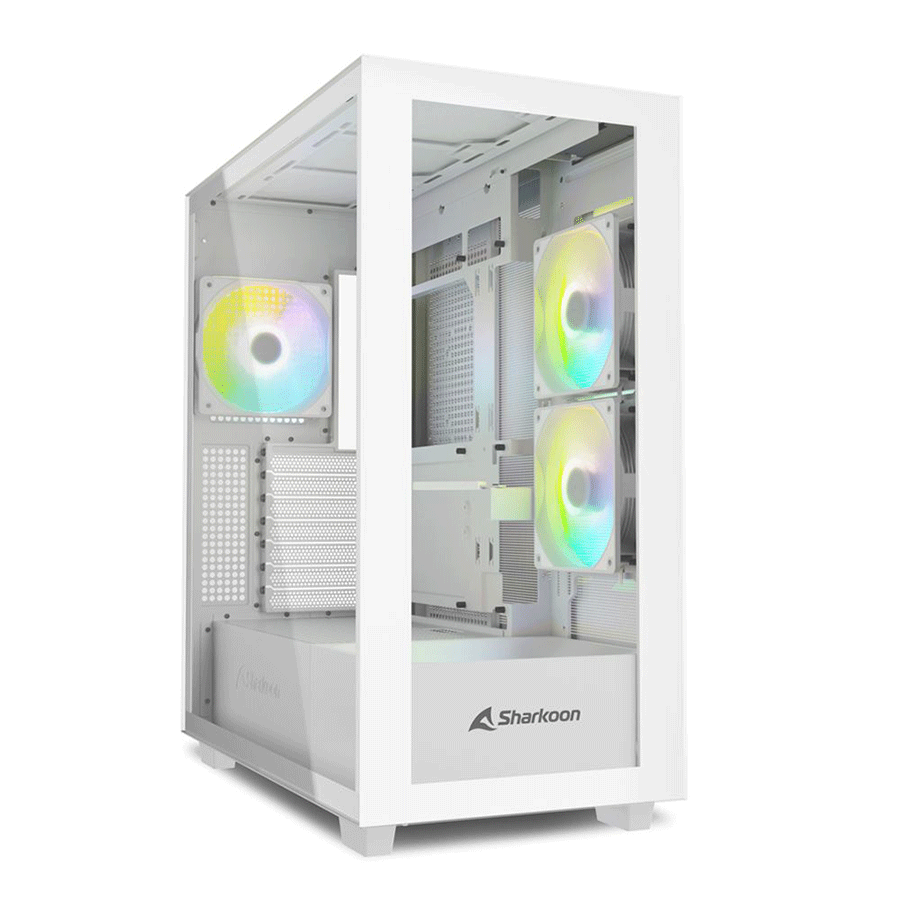 Kućište SHARKOON gaming, Rebel C60 RGB ATX white, ventilator 4x120mm