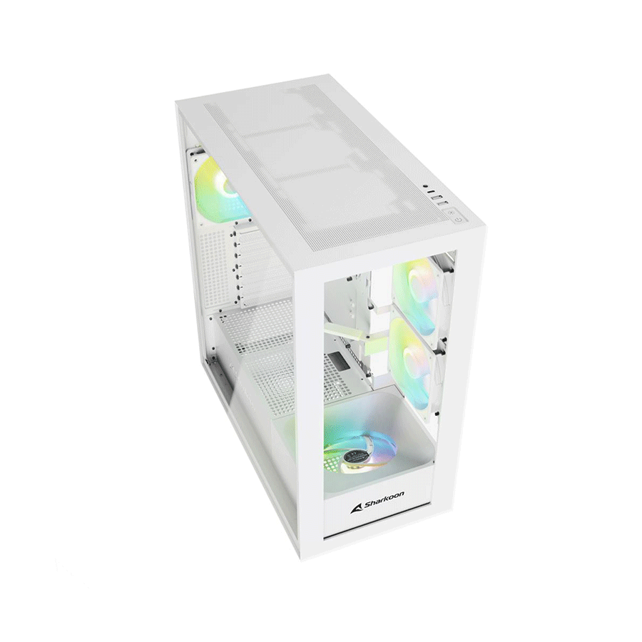 Kućište SHARKOON gaming, Rebel C60 RGB ATX white, ventilator 4x120mm - Image 2