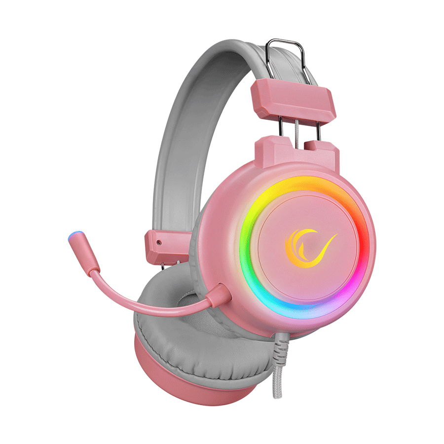 Slušalice sa mikrofonom gaming RAMPAGE SN-R10 ALQUIST pink, 3,5 mm, RGB