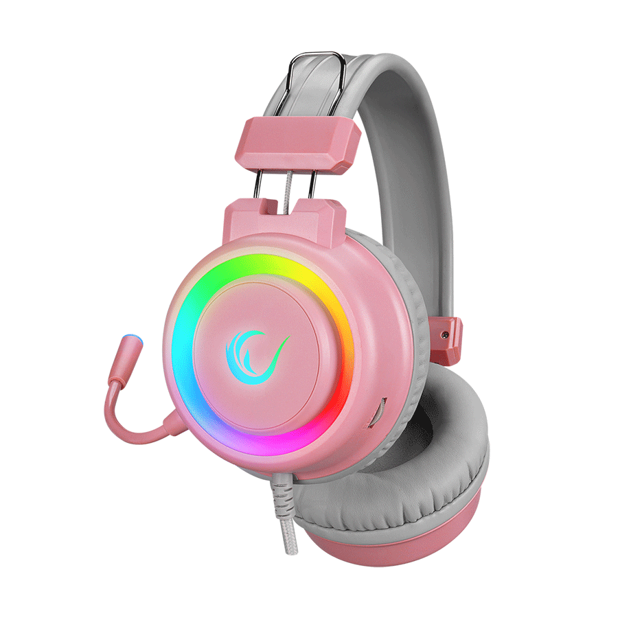 Slušalice sa mikrofonom gaming RAMPAGE SN-R10 ALQUIST pink, 3,5 mm, RGB - Image 2