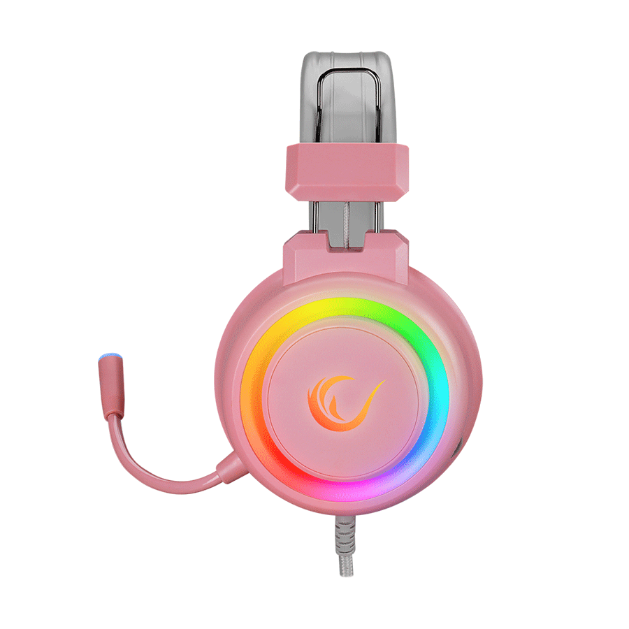 Slušalice sa mikrofonom gaming RAMPAGE SN-R10 ALQUIST pink, 3,5 mm, RGB - Image 3