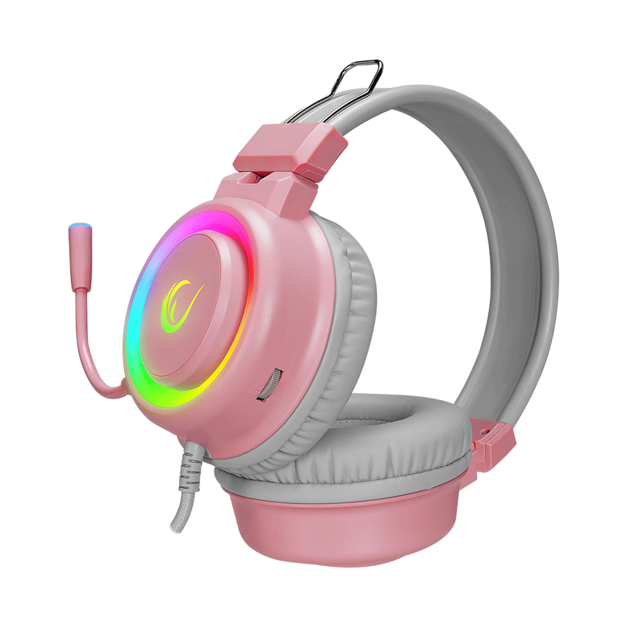 Slušalice sa mikrofonom gaming RAMPAGE SN-R10 ALQUIST pink, 3,5 mm, RGB - Image 4