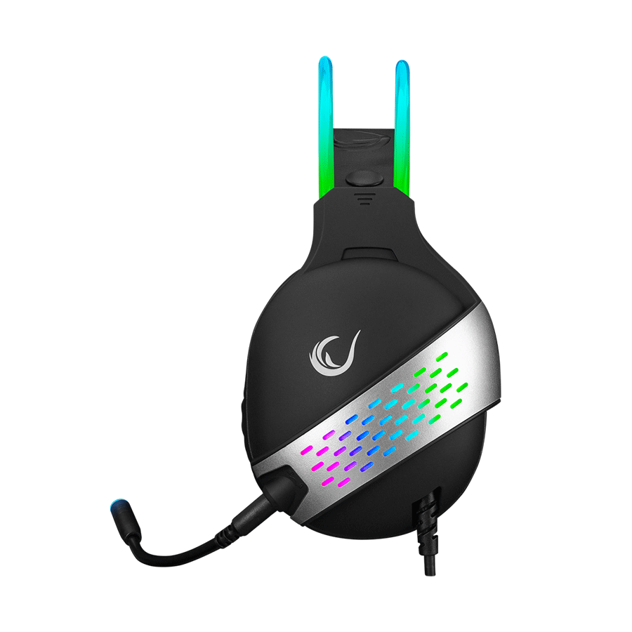 Slušalice sa mikrofonom gaming RAMPAGE RM-K37 BLACK EAGLE BLACK USB 7.1 RGB, RGB Headband, In Line Wire Control, Detachable Mic - Image 3