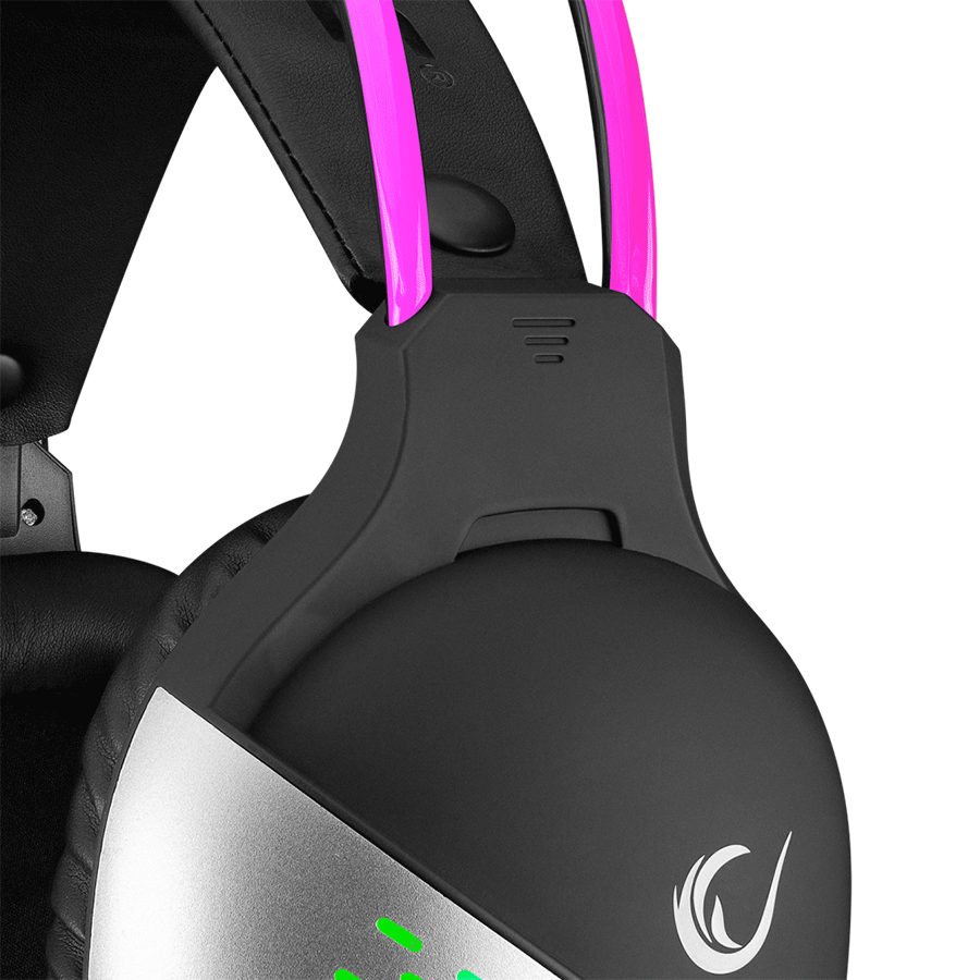 Slušalice sa mikrofonom gaming RAMPAGE RM-K37 BLACK EAGLE BLACK USB 7.1 RGB, RGB Headband, In Line Wire Control, Detachable Mic - Image 5