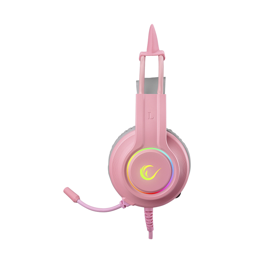 Slušalice sa mikrofonom gaming RAMPAGE RM-K91 X-CATTY Pink USB 7.1 Version RGB Gaming Headset - Image 3