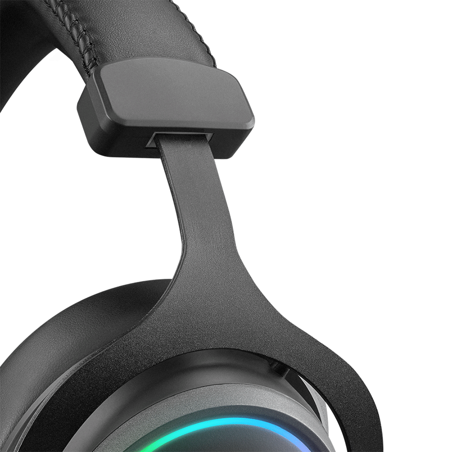 Slušalice sa mikrofonom gaming RAMPAGE ONYX-S Black USB 7.1 Version RGB Led Headset on line led and volume Controller - Image 5
