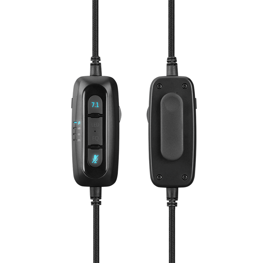 Slušalice sa mikrofonom gaming RAMPAGE ONYX-S Black USB 7.1 Version RGB Led Headset on line led and volume Controller - Image 7