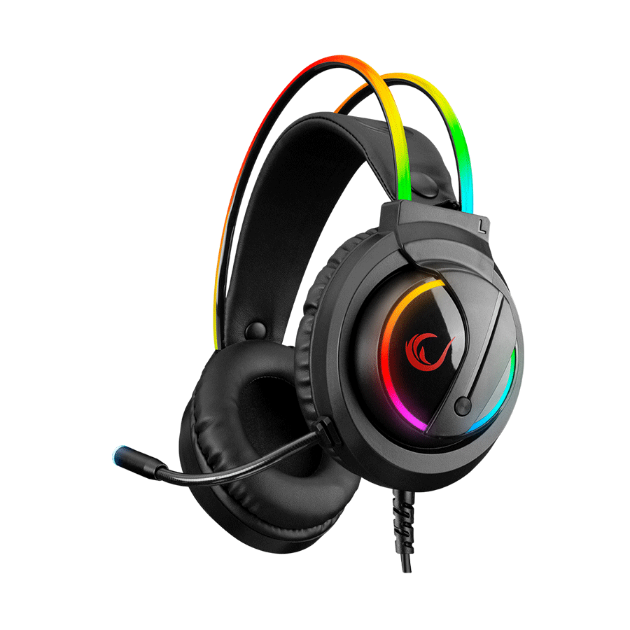 Slušalice sa mikrofonom gaming RAMPAGE RM-K17 X-MONARCH Black USB 7.1 RGB, In Line Wire Control