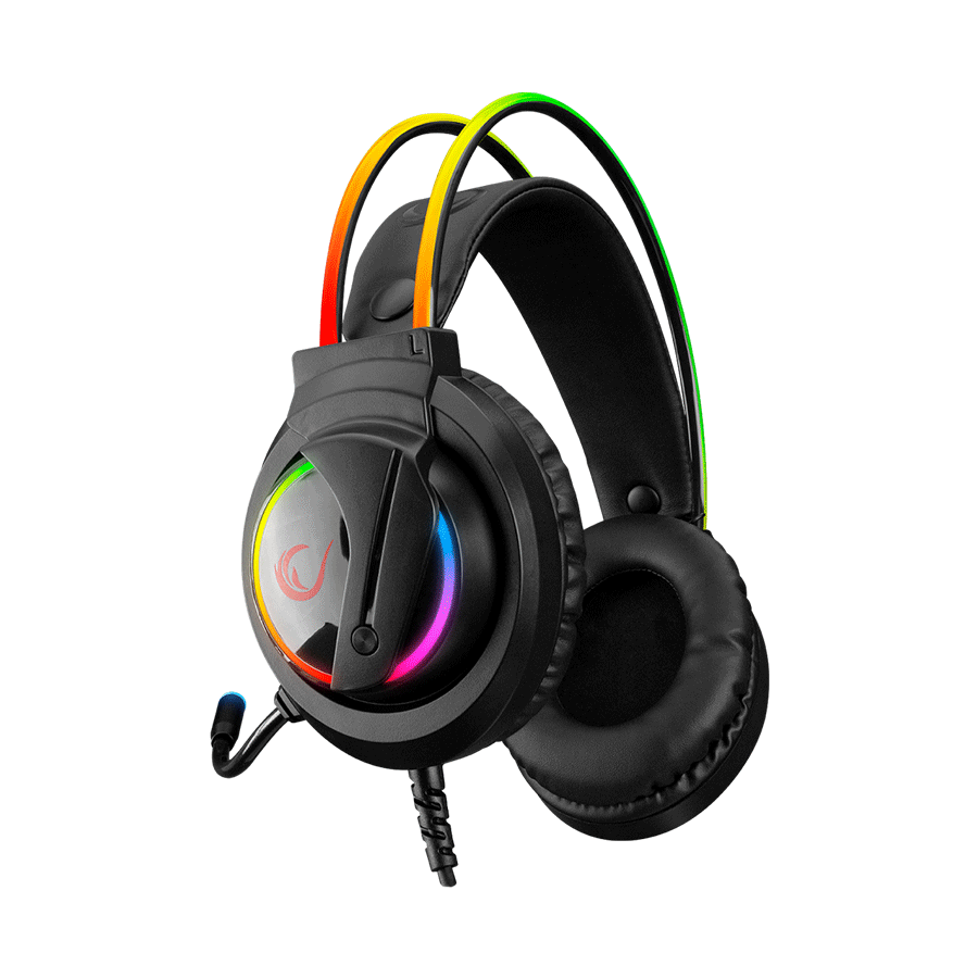 Slušalice sa mikrofonom gaming RAMPAGE RM-K17 X-MONARCH Black USB 7.1 RGB, In Line Wire Control - Image 2
