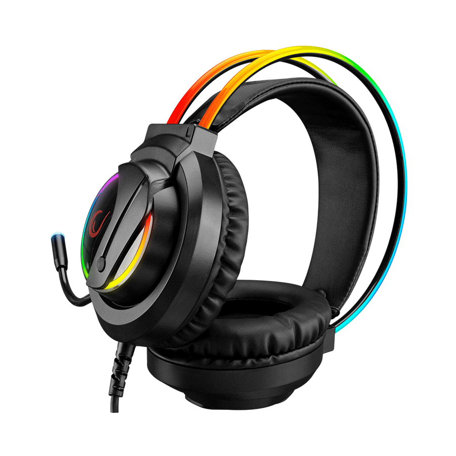 Slušalice sa mikrofonom gaming RAMPAGE RM-K17 X-MONARCH Black USB 7.1 RGB, In Line Wire Control - Image 4