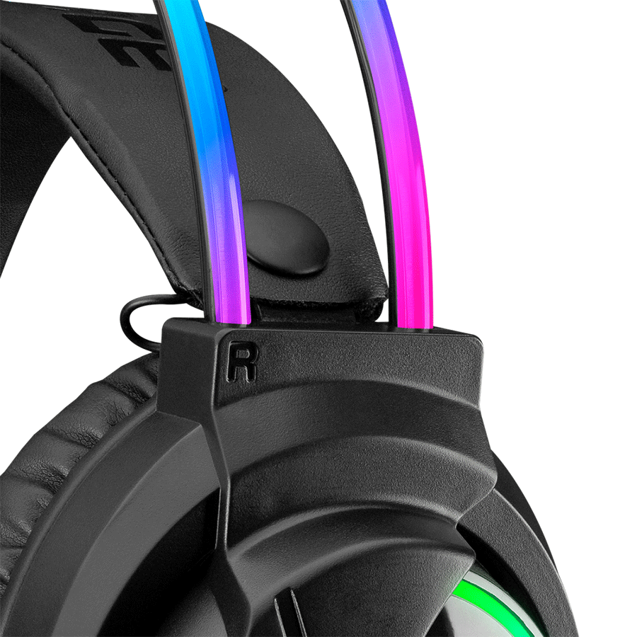 Slušalice sa mikrofonom gaming RAMPAGE RM-K17 X-MONARCH Black USB 7.1 RGB, In Line Wire Control - Image 5
