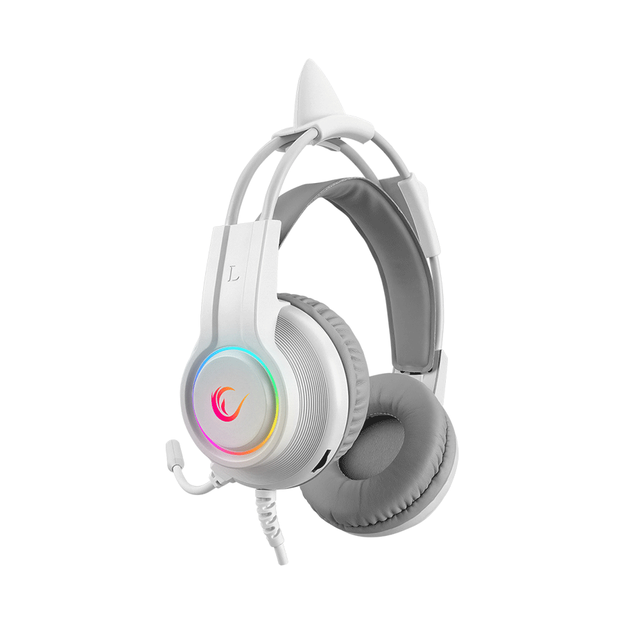 Slušalice sa mikrofonom gaming RAMPAGE RM-K91 X-CATTY White USB 7.1 Version RGB Gaming Headset - Image 2