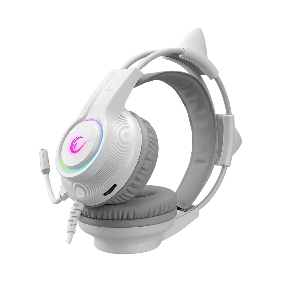 Slušalice sa mikrofonom gaming RAMPAGE RM-K91 X-CATTY White USB 7.1 Version RGB Gaming Headset - Image 4