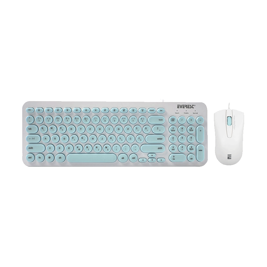 Tastatura + miš Everest KM-01K Turquoise, USB, BiH layout