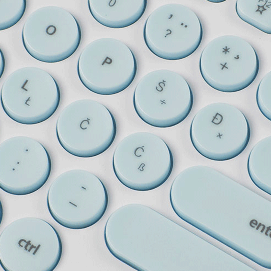 Tastatura + miš Everest KM-01K Turquoise, USB, BiH layout - Image 2