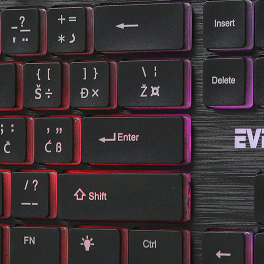 Tastatura Everest KB-840 Black Color Backlit USB, BiH layout - Image 3