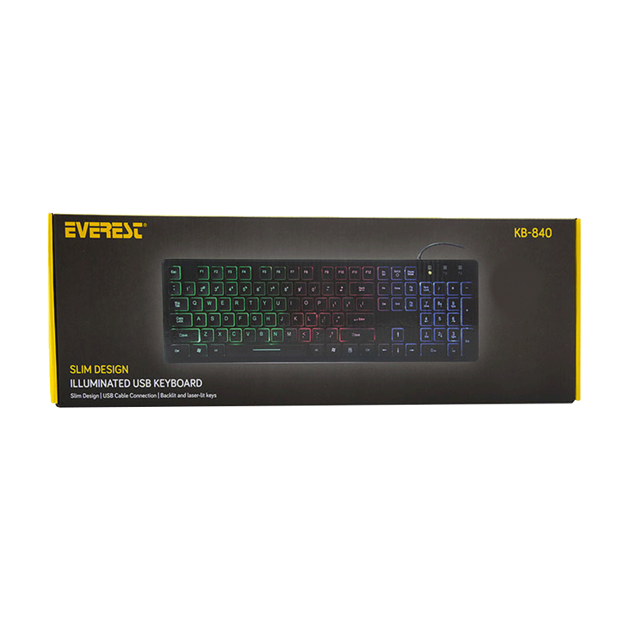 Tastatura Everest KB-840 Black Color Backlit USB, BiH layout - Image 6