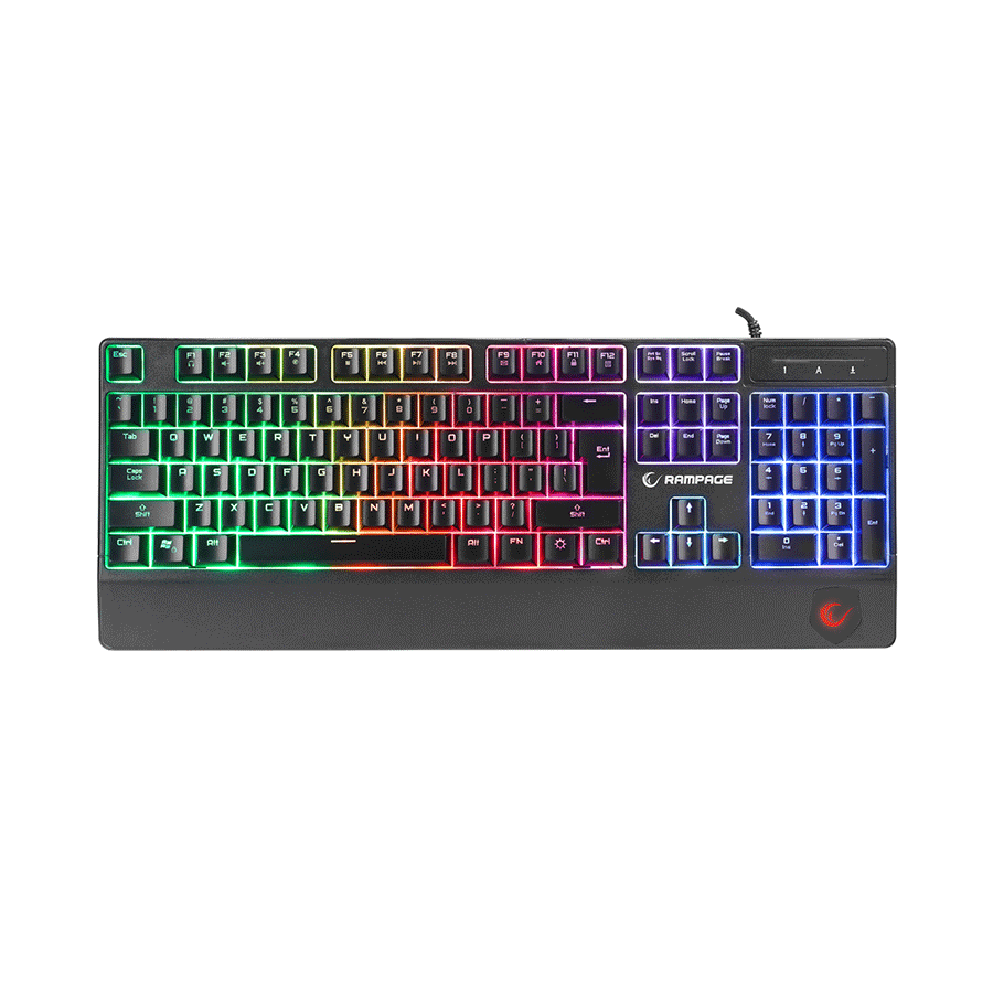 Tastatura gaming RAMPAGE KB-R34 WINNER Semi Mechanical US Layout Rainbow Illuminated Gaming Keyboard - Image 2