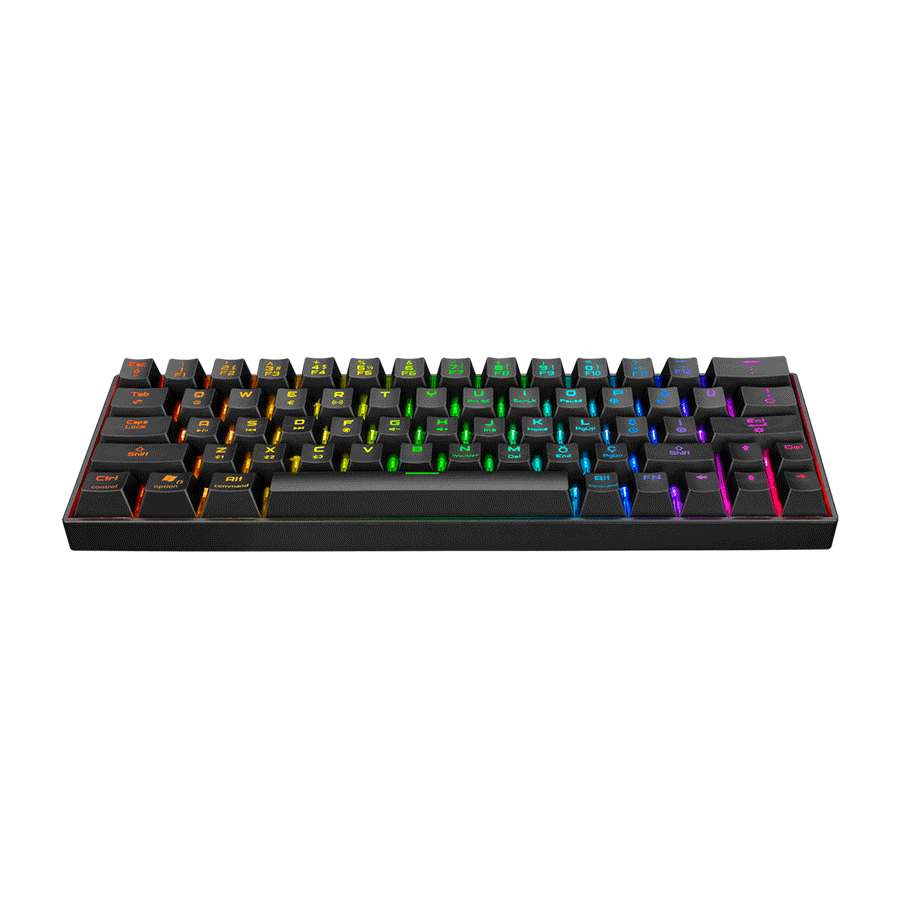 Tastatura gaming RAMPAGE KB-RX63 B-ATOM Black Bluetooth RGB Backlight RED SWITCH US Layout 63 Mini - Image 4