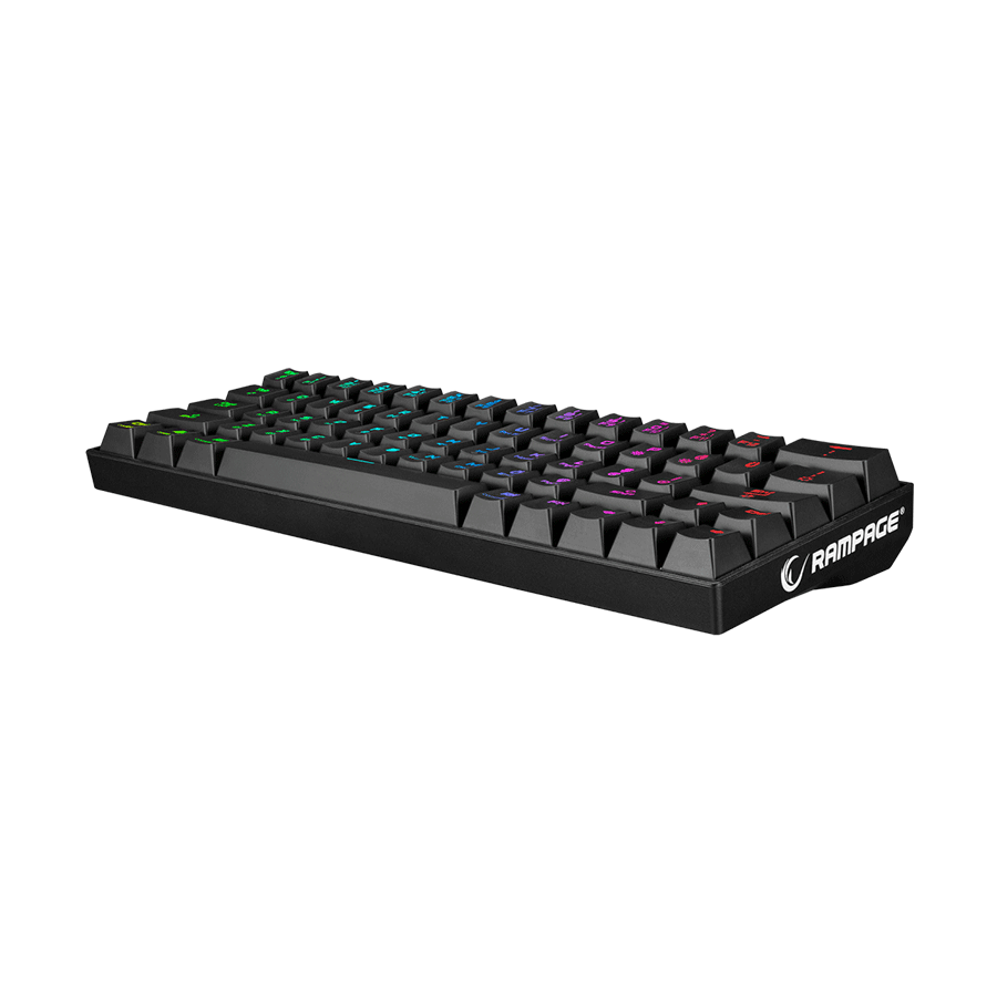 Tastatura gaming RAMPAGE KB-RX63 B-ATOM Black Bluetooth RGB Backlight RED SWITCH US Layout 63 Mini - Image 6