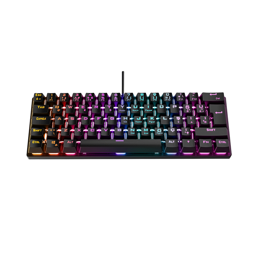 Tastatura gaming RAMPAGE PLOWER K60 Black US Layout Wrist Support Blue Switch Gaming Keyboard - Image 5
