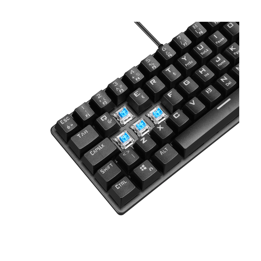 Tastatura gaming RAMPAGE PLOWER K60 Black US Layout Wrist Support Blue Switch Gaming Keyboard - Image 6