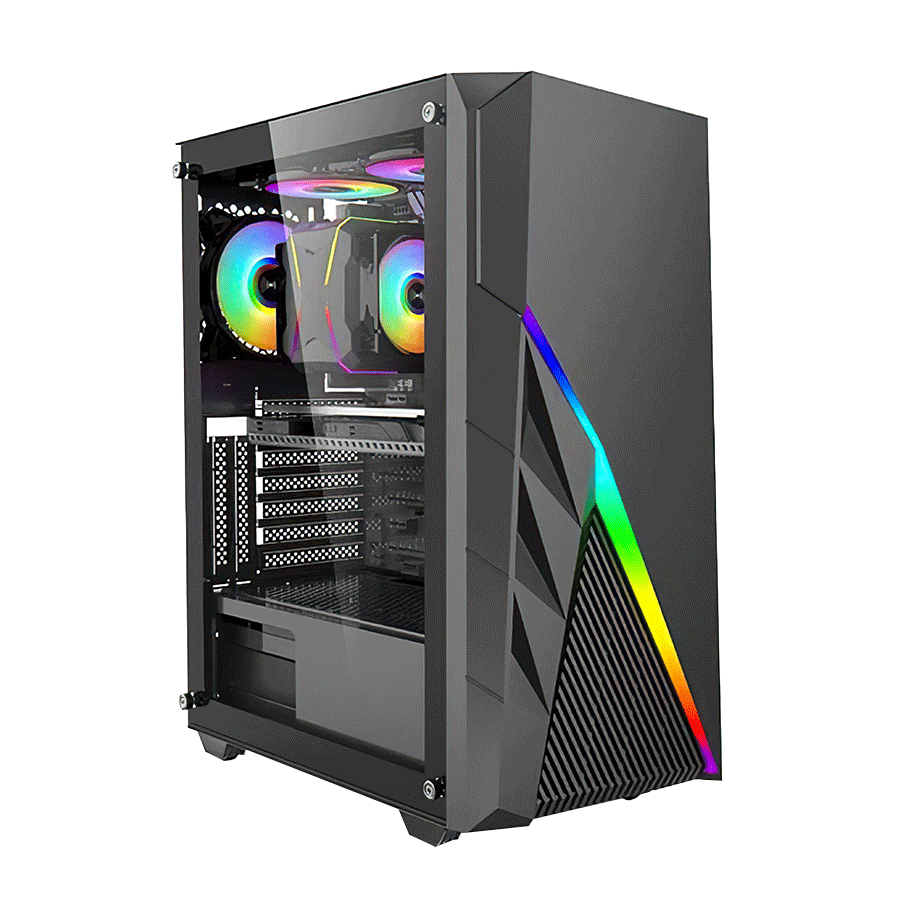 Kućište IG-MAX T5912 BUSTER gaming, Glass, 1x120mm ventilator. MIDI ATX