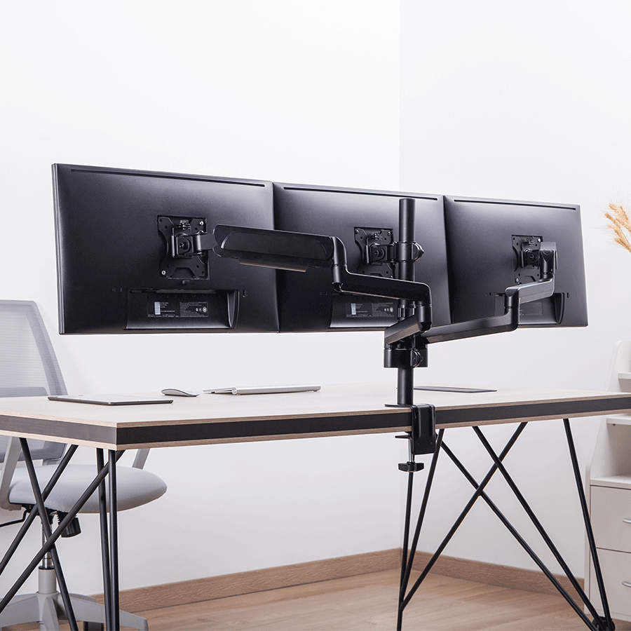 NOSAČ ZA TRI MONITORA GEMBIRD MA-DA3-01, montaža na stol, (full-motion), do 27”, up to 7 kg - Image 15