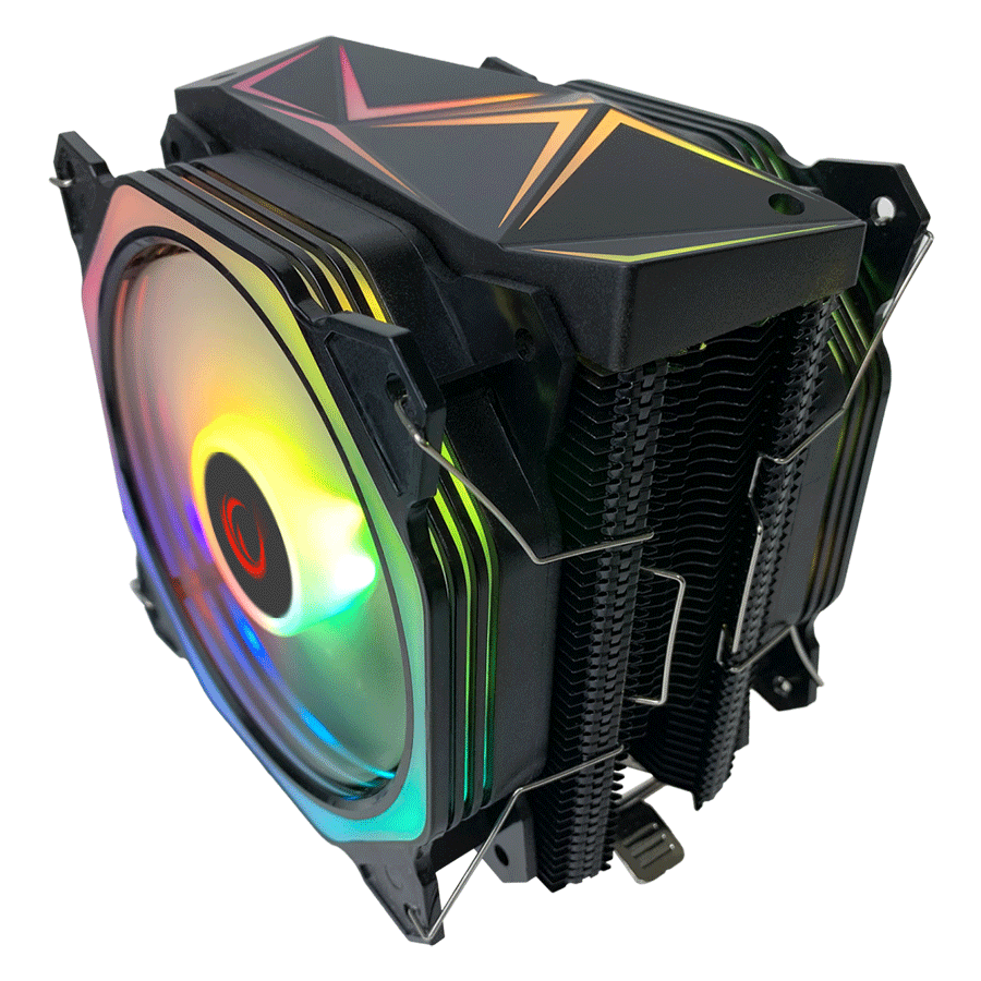 CPU hladnjak RAMPAGE OCTAGON C60 Black 57CFM 1800RPM 2x12cm ARGB AM5/LGA1700 Compatible Air Cooled CPU Fan - Image 2