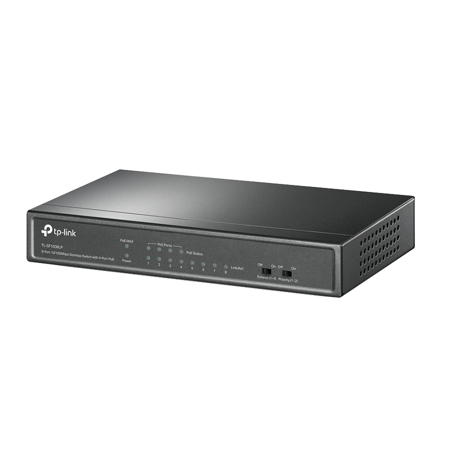 SWITCH TP Link TL-SF1008LP 8-portni 10/100Mbps neupravljani prekidač sa 4-porta PoE, metalno kućište, montaža na desktop, PoE budžet 41W. - Image 2