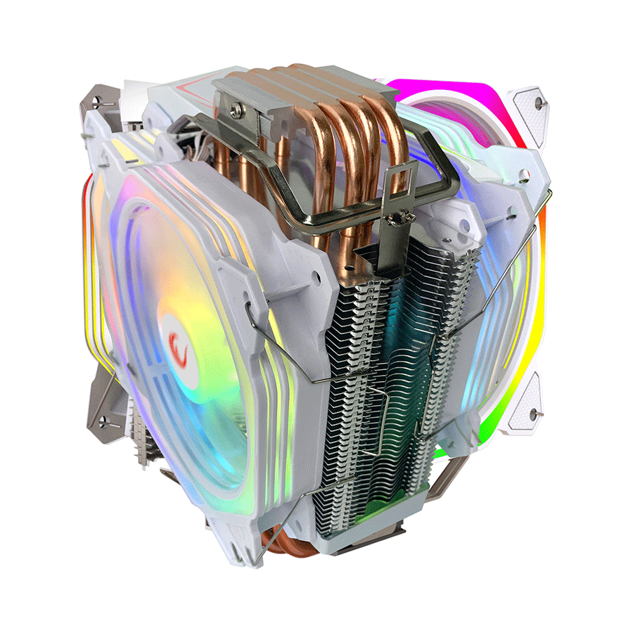 CPU hladnjak RAMPAGE OCTAGON C60 White 57CFM 1800RPM 2x12cm ARGB AM5/LGA1700 Compatible Air Cooled CPU Fan - Image 3