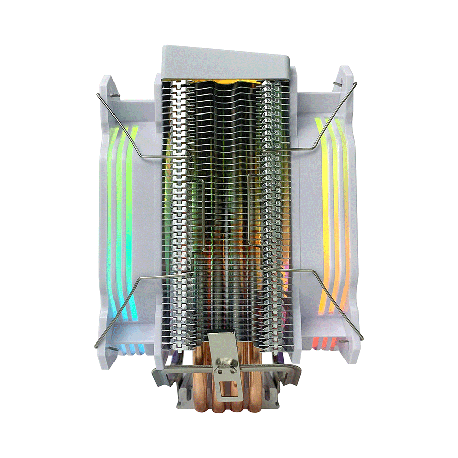 CPU hladnjak RAMPAGE OCTAGON C60 White 57CFM 1800RPM 2x12cm ARGB AM5/LGA1700 Compatible Air Cooled CPU Fan - Image 4