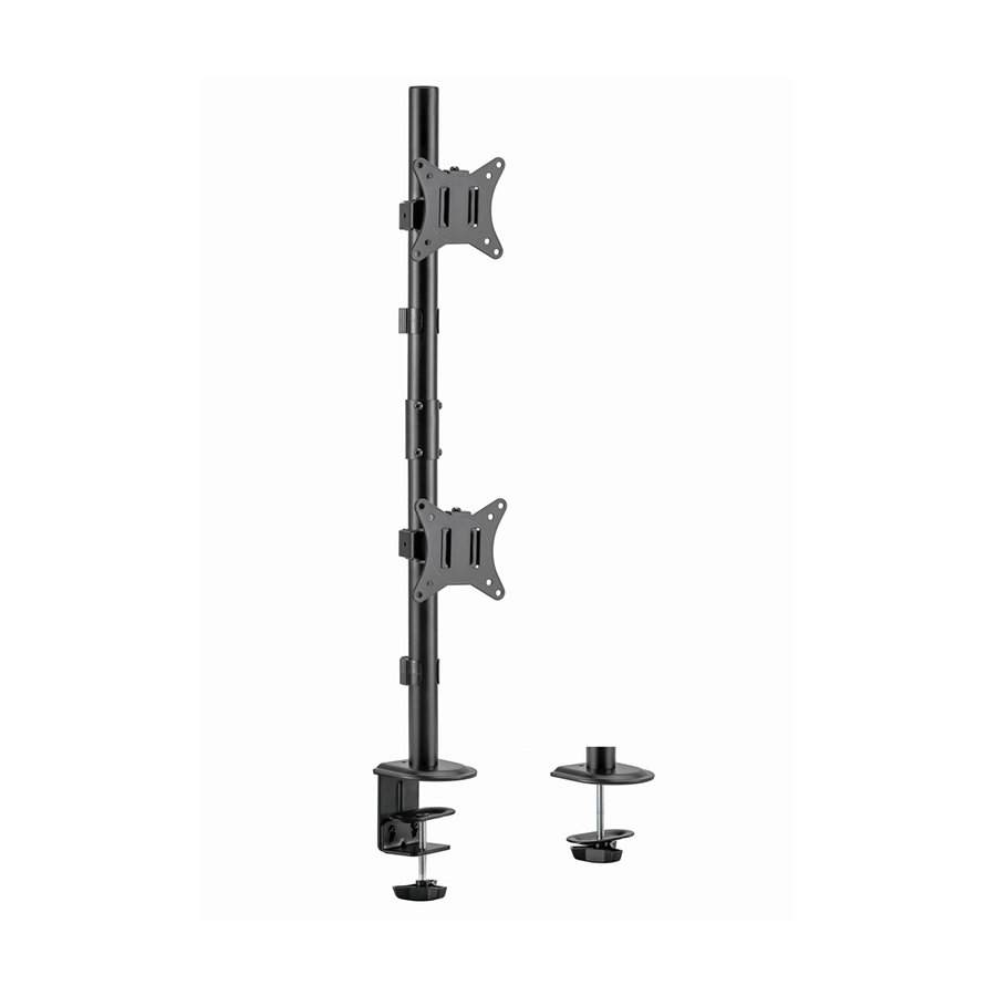 NOSAČ ZA DVA MONITORA VERTIKALNI GEMBIRD MA-D2-02, montaža na stol, (rotate, tilt, swivel), 17”-32”, up to 9 kg - Image 2