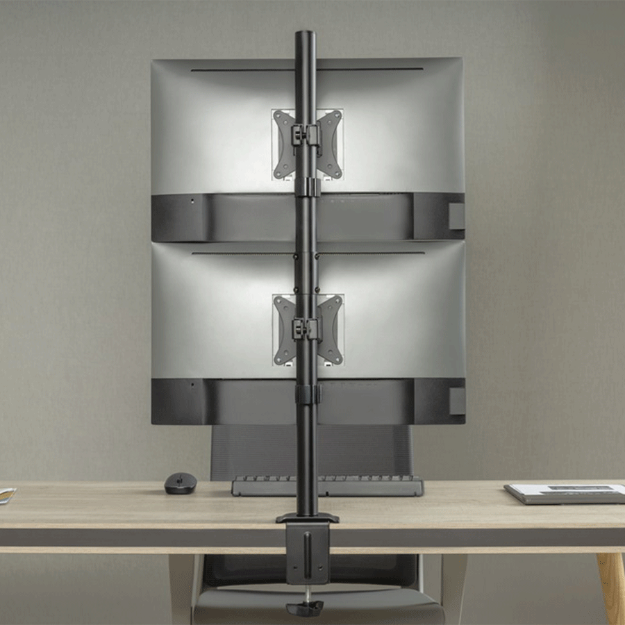 NOSAČ ZA DVA MONITORA VERTIKALNI GEMBIRD MA-D2-02, montaža na stol, (rotate, tilt, swivel), 17”-32”, up to 9 kg - Image 9