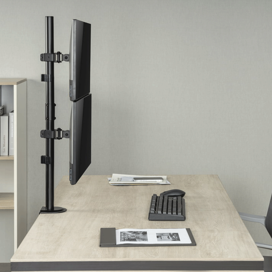 NOSAČ ZA DVA MONITORA VERTIKALNI GEMBIRD MA-D2-02, montaža na stol, (rotate, tilt, swivel), 17”-32”, up to 9 kg - Image 10