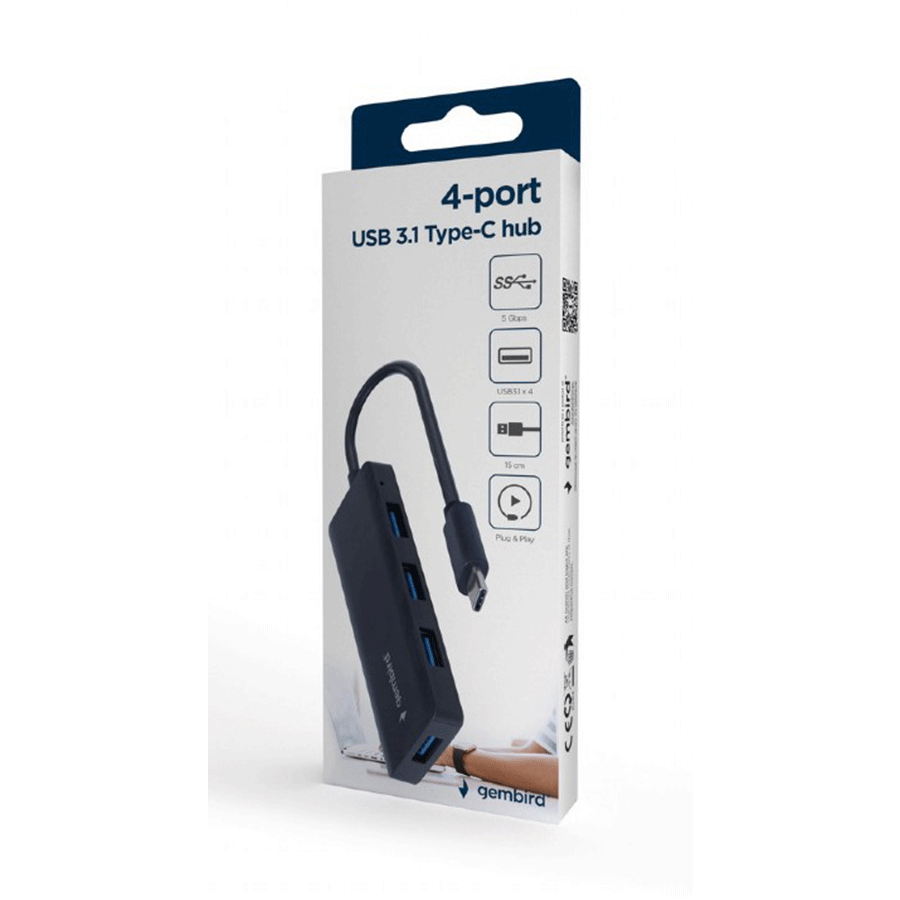 USB HUB GEMBIRD 4-port USB 3.1 (Gen 1) Type-C hub, UHB-CM-U3P4-02 - Image 3
