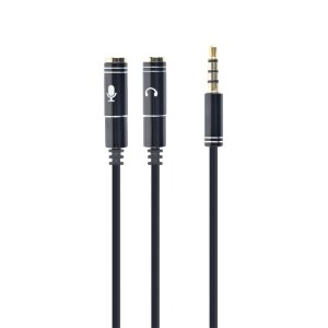 GEMBIRD audio adapter za slušalice 3,5mm 4pin to 2x 3,5 mm 3pin (mic/slušalice), 20cm CCA-417M